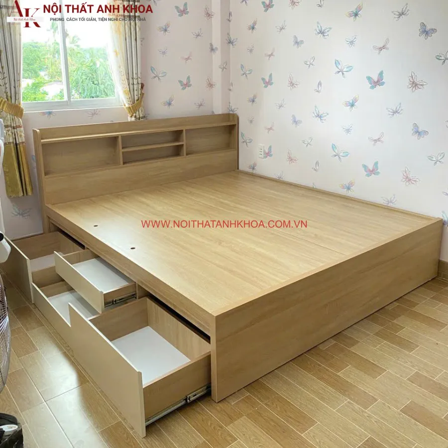 Giường Ngủ Gỗ Công Nghiệp Có Ngăn Kéo Hiện đại