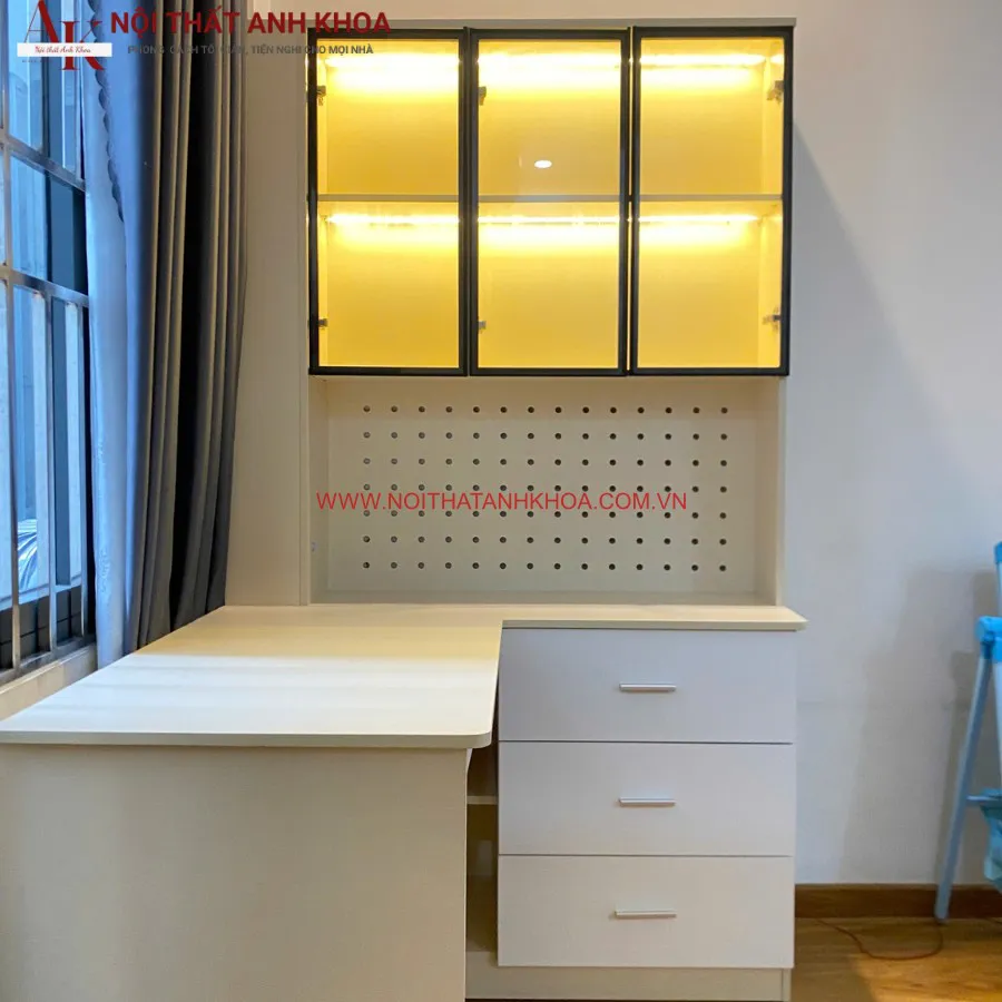 Bàn Làm Việc Kết Hợp Kệ Sách Đẹp Tiện Lợi