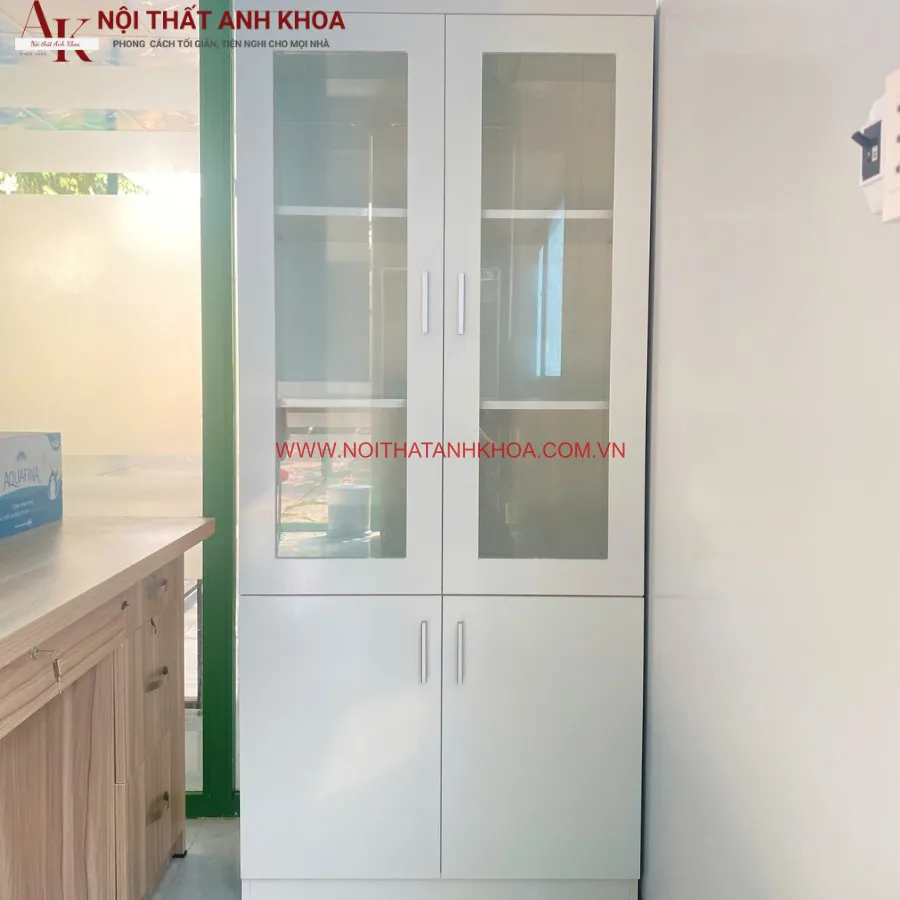 Tủ Đựng Hồ Sơ Gỗ Công Nghiệp Màu Trắng Hiện Đại