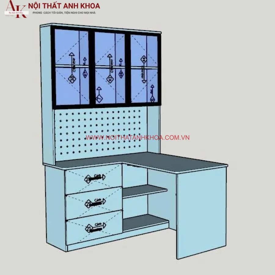 Bàn Làm Việc Kết Hợp Kệ Sách Đẹp Tiện Lợi