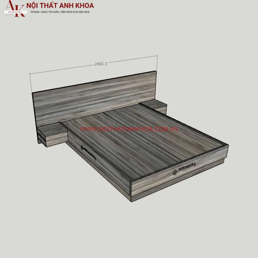 Giường Ngủ Thông Minh Gỗ MDF Có Led Hiện Đại