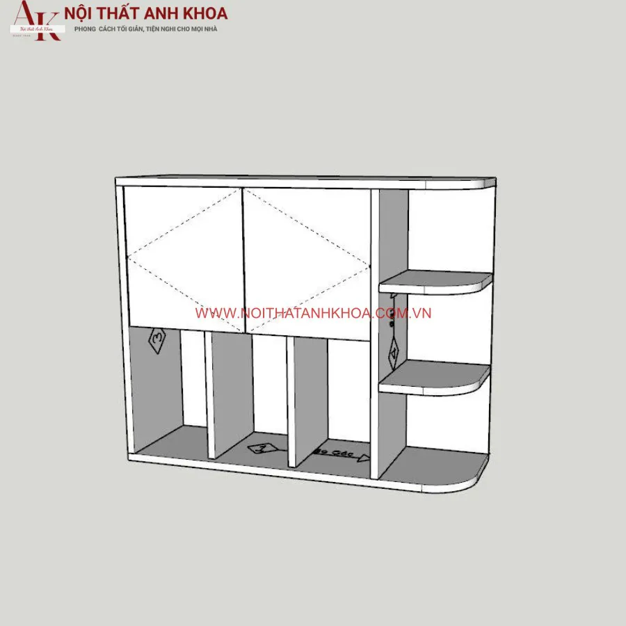 Kệ Sách Treo Tường Gỗ MDF Hiện Đại Tiện Lợi