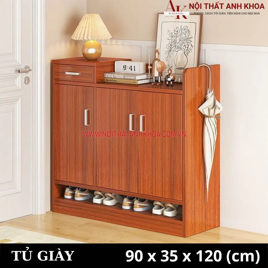 Tủ Giày Gỗ Ép Giá Rẻ Mẫu Mã Hiện Đại Tiện Nghi
