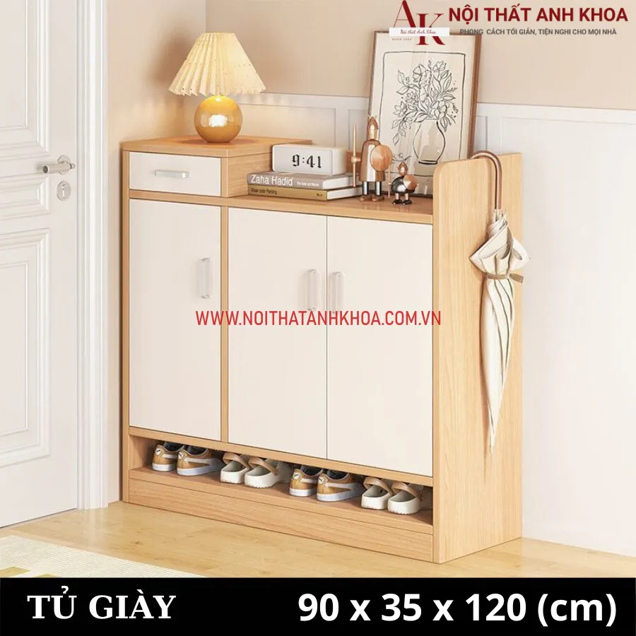 Tủ Giày Gỗ Ép Giá Rẻ Mẫu Mã Hiện Đại Tiện Nghi