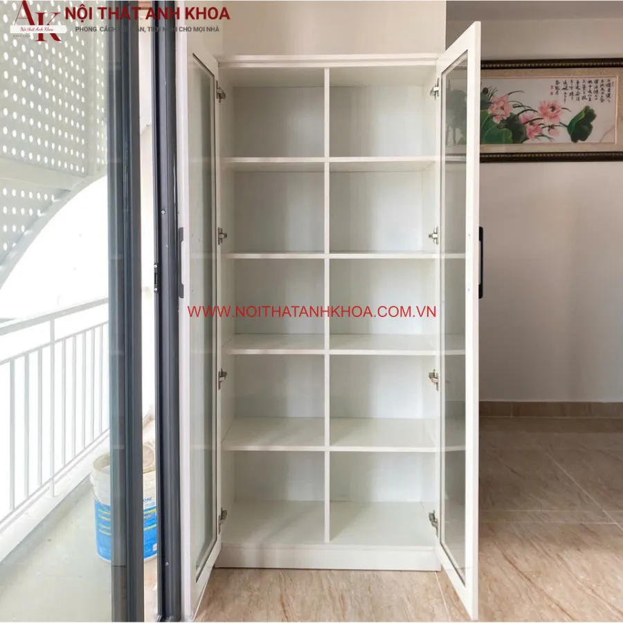Tủ Rượu Mini Gỗ Công Nghiệp Kết Hợp Cánh Kính