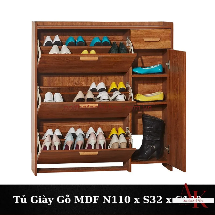 Tủ Giày Gỗ Sồi Tự Nhiên Thiết Kế Thông Minh Đẹp Giá Tốt