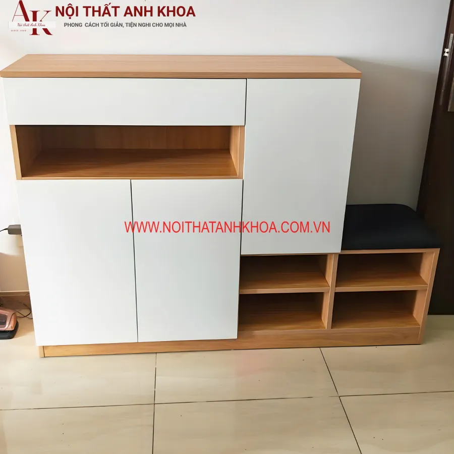 Tủ Giày có Ghế Ngồi Gỗ Công Nghiệp Thông Minh Tiện Lợi