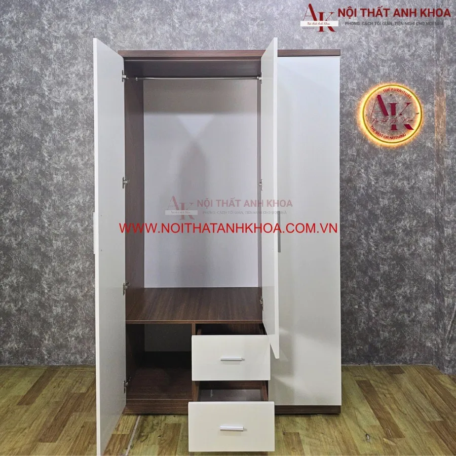 Tủ Quần Áo 3 Cánh Gỗ Công Nghiệp Mẫu Mã Đơn Giản Giá Rẻ