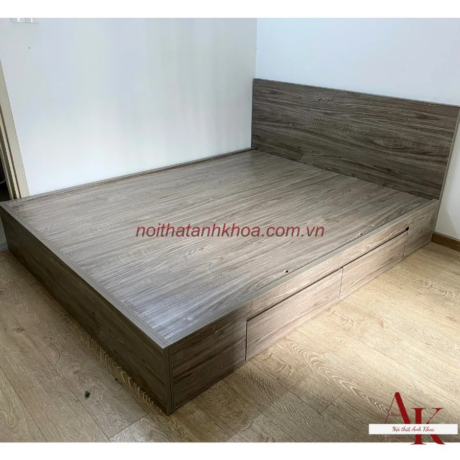 Giường Ngủ Gỗ Công Nghiệp MDF Có Ngăn Kéo Giá Rẻ