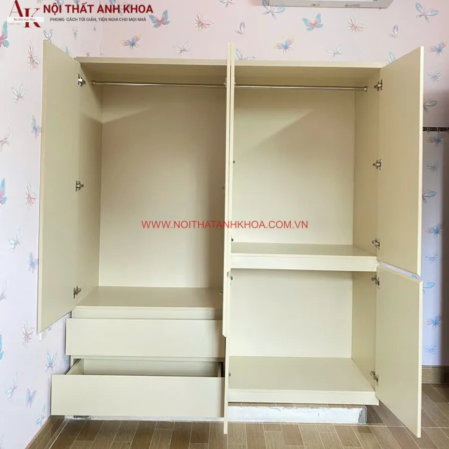 Tủ Quần Áo Gỗ Công Nghiệp MDF Đa Dạng Kích Thước Mẫu Mã