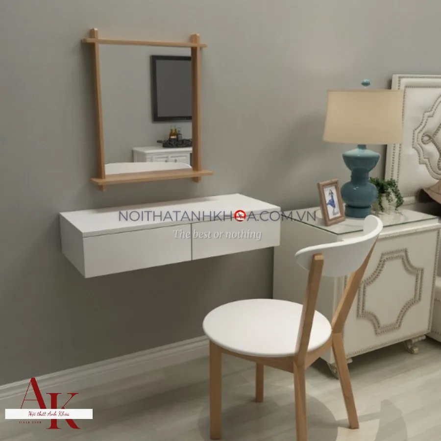 Bàn Trang Điểm Treo Tường Gỗ Công Nghiệp Mdf Có Gương Cao Cấp Giá Rẻ