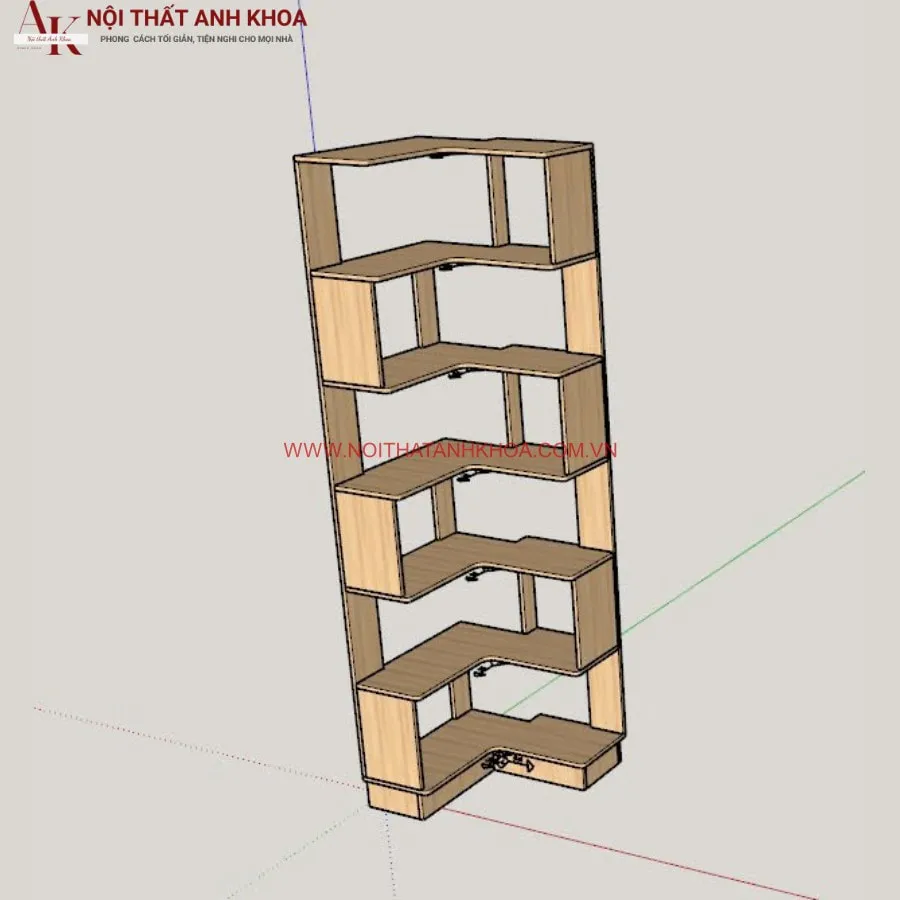 Kệ Góc Tường Trang Trí Phòng Khách Bằng Gỗ Công Nghiệp Đẹp Tiện Lợi