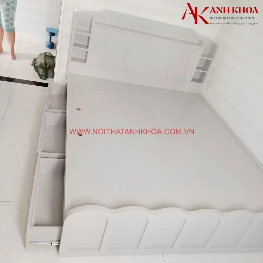 Giường Ngủ Gỗ MDF Đẹp Hiện Đại Có Ngăn Kéo