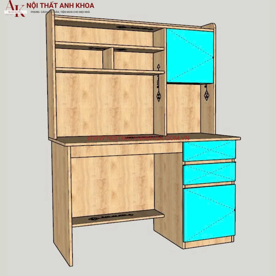 Bàn Học Sinh Gỗ Công Nghiệp Kết Hợp Kệ Sách Giá Rẻ