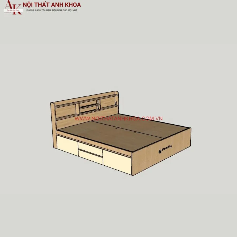 Giường Ngủ Gỗ Công Nghiệp Có Ngăn Kéo Hiện đại
