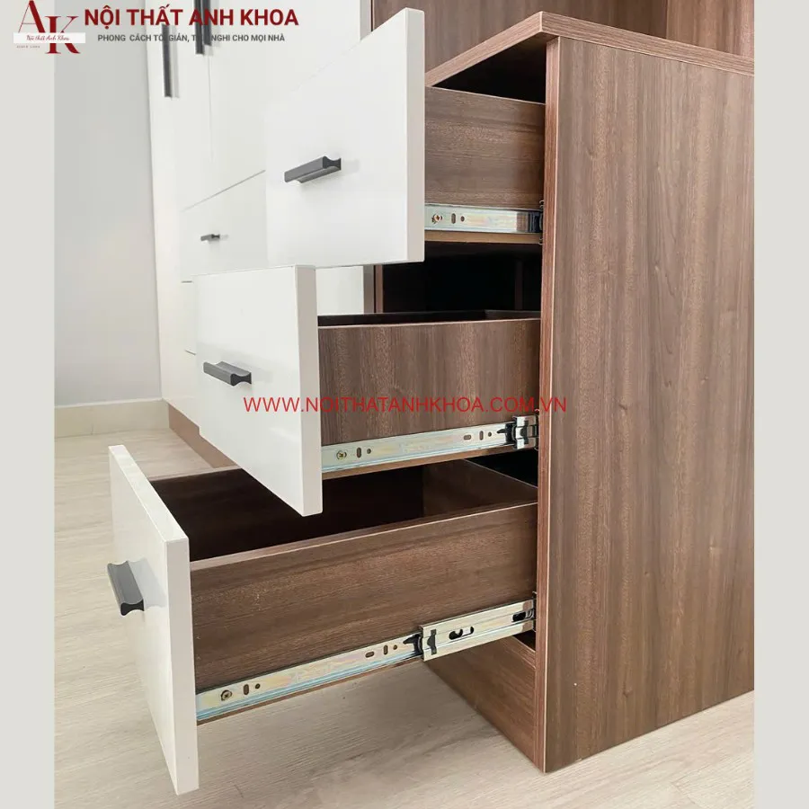 Tủ Quần Áo Gỗ Ép Thiết Kế Kịch Trần Đẹp