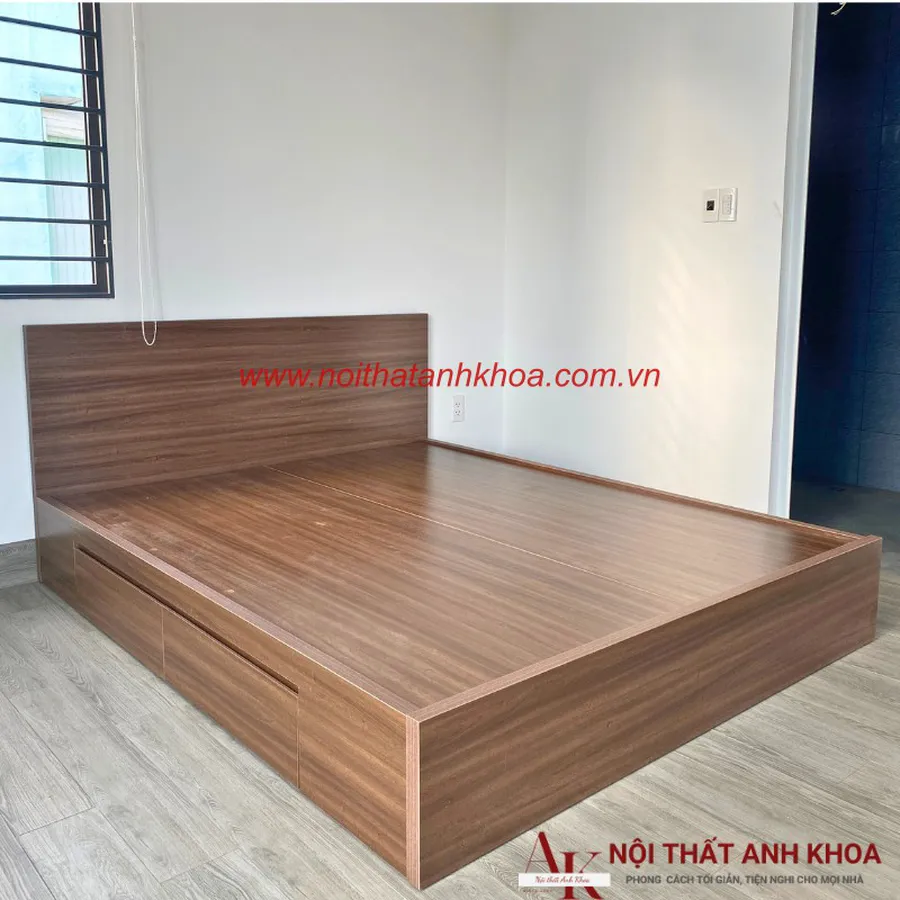 Giường Ngủ Gỗ Công Nghiệp MDF Có Ngăn Kéo Giá Rẻ