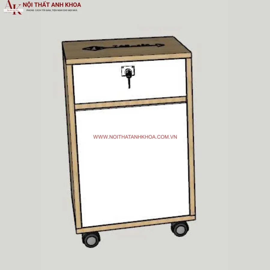 Tủ Đầu Giường Gỗ Ép Có Bánh Xe Đẹp Đa Dạng Mẫu Mã