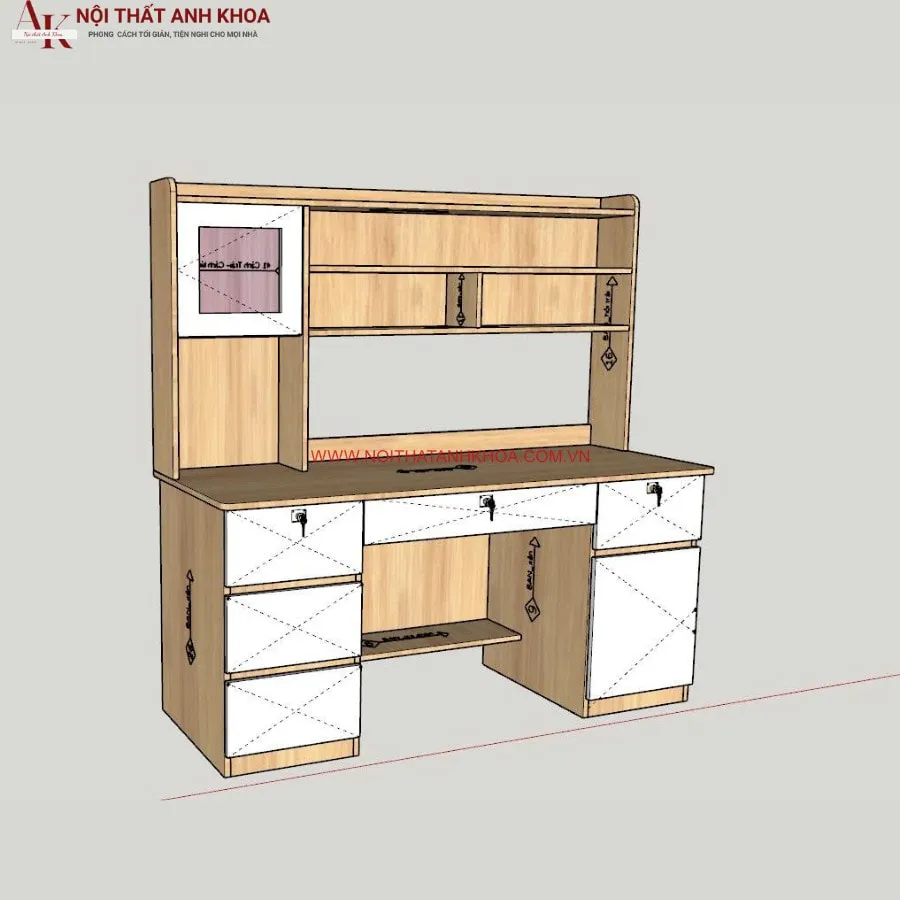 Bàn Làm Việc Gỗ Công Nghiệp Thông Minh Hiện Đại