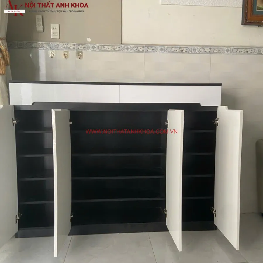 Tủ Giày Gỗ Công Nghiệp Kết Hợp Cánh Acrylic Cao Cấp Sang Trọng