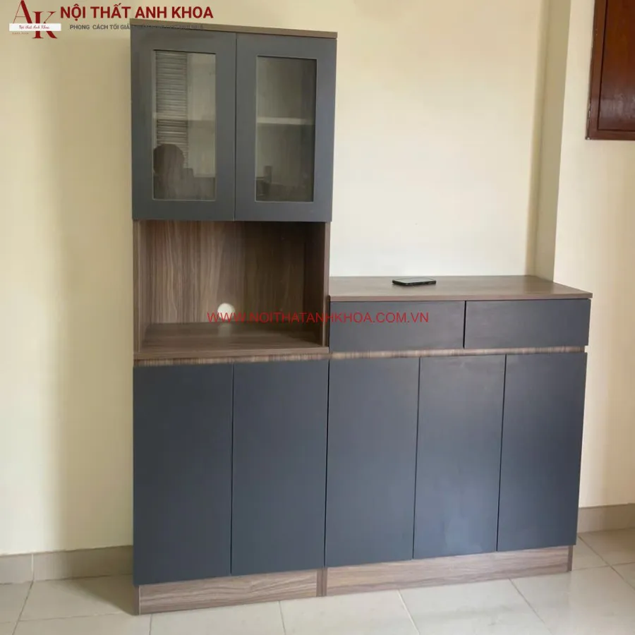 Kệ Tủ Đựng Chén Bát Và Lò Vi Sóng Đẹp Hiện Đại