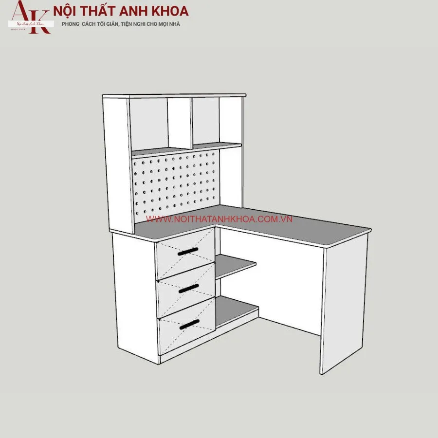 Bàn Làm Việc Kết Hợp Kệ Sách Đẹp Tiện Lợi