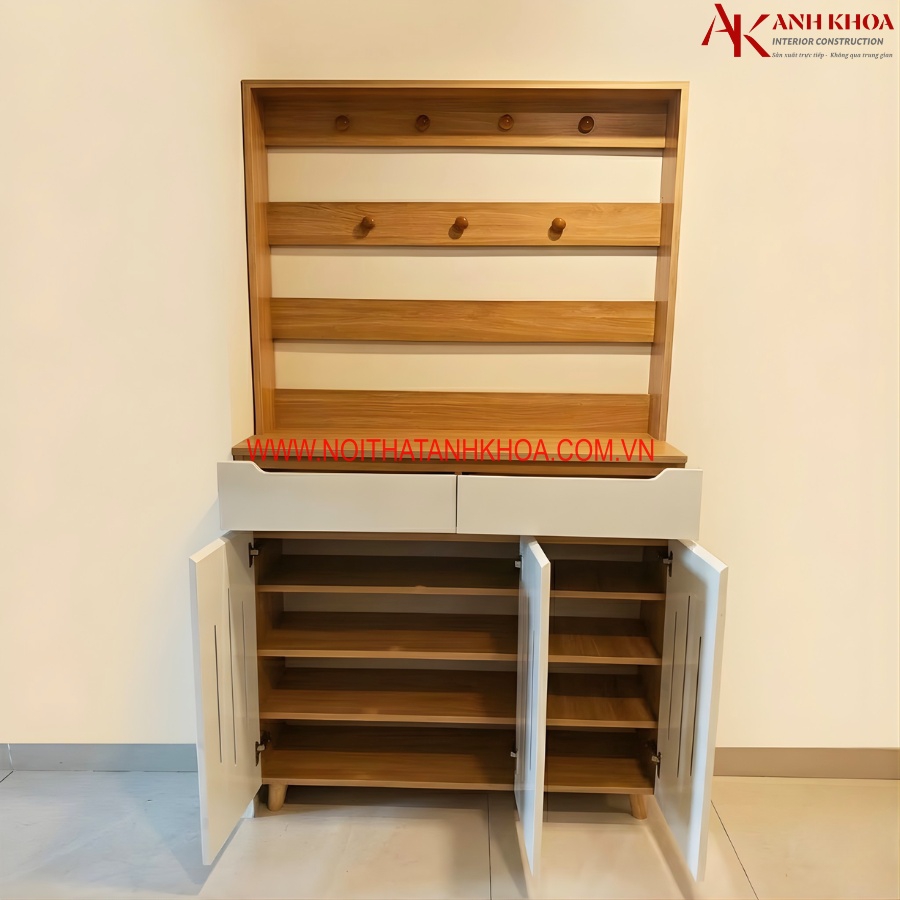 Tủ Giày Thông Minh Kết Hợp Thanh Treo Móc Đồ