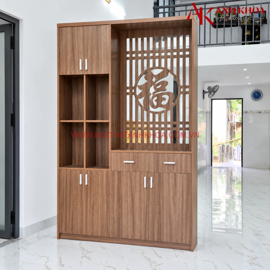 Vách Ngăn Phòng Khách Có Hoa Văn Đẹp Hiện Đại
