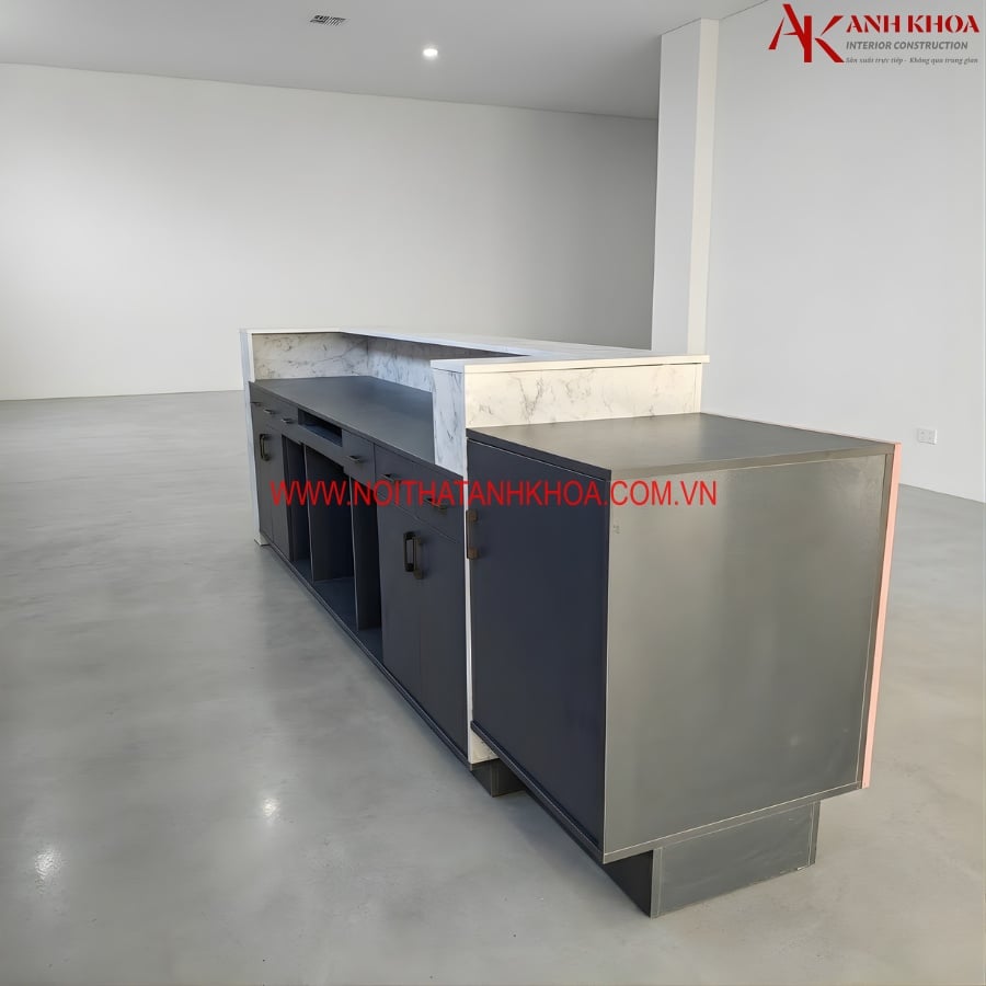 Quầy Lễ Tân Khách Sạn Gỗ Công Nghiệp Đẹp Hiện Đại