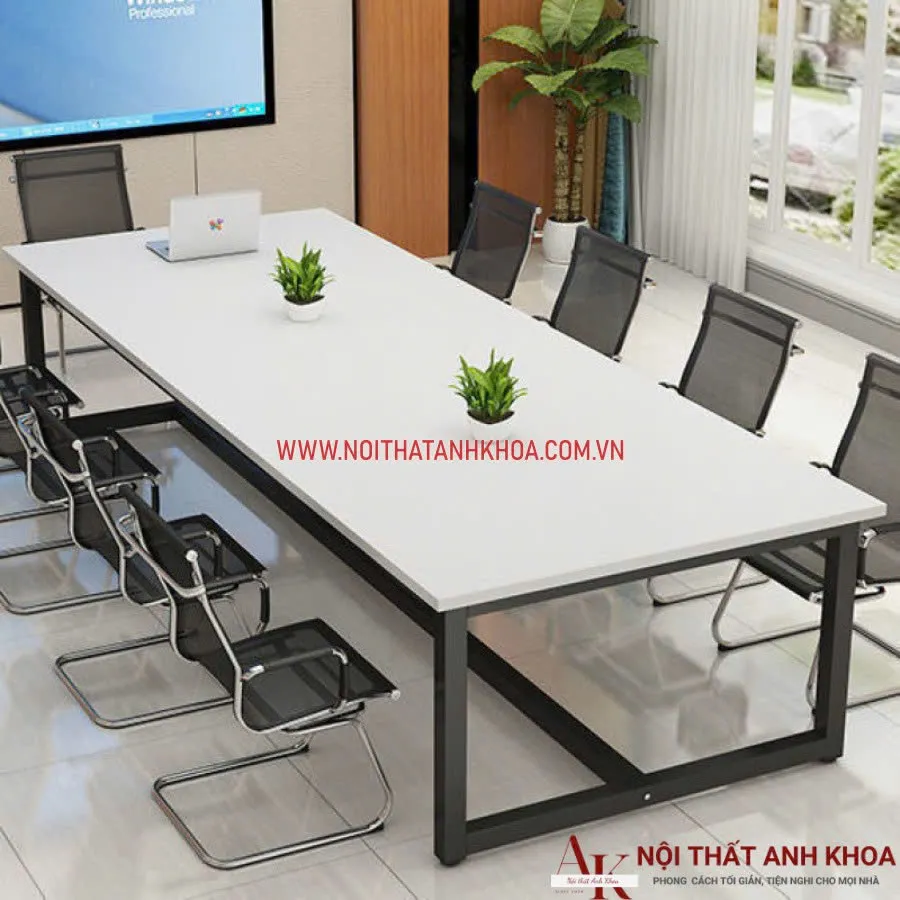 Bàn Họp văn Phòng Gỗ Công Nghiệp Màu Đen Đẹp Hiện Đại