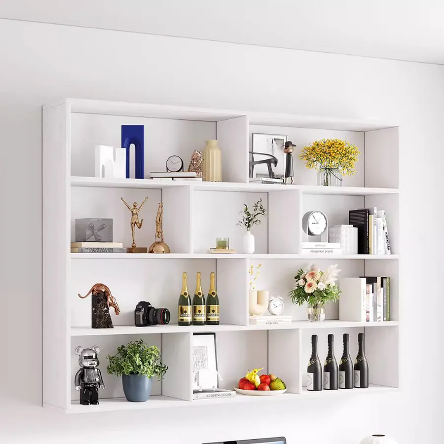 Kệ Sách Treo Tường Màu Trắng Gỗ MDF Giá Rẻ