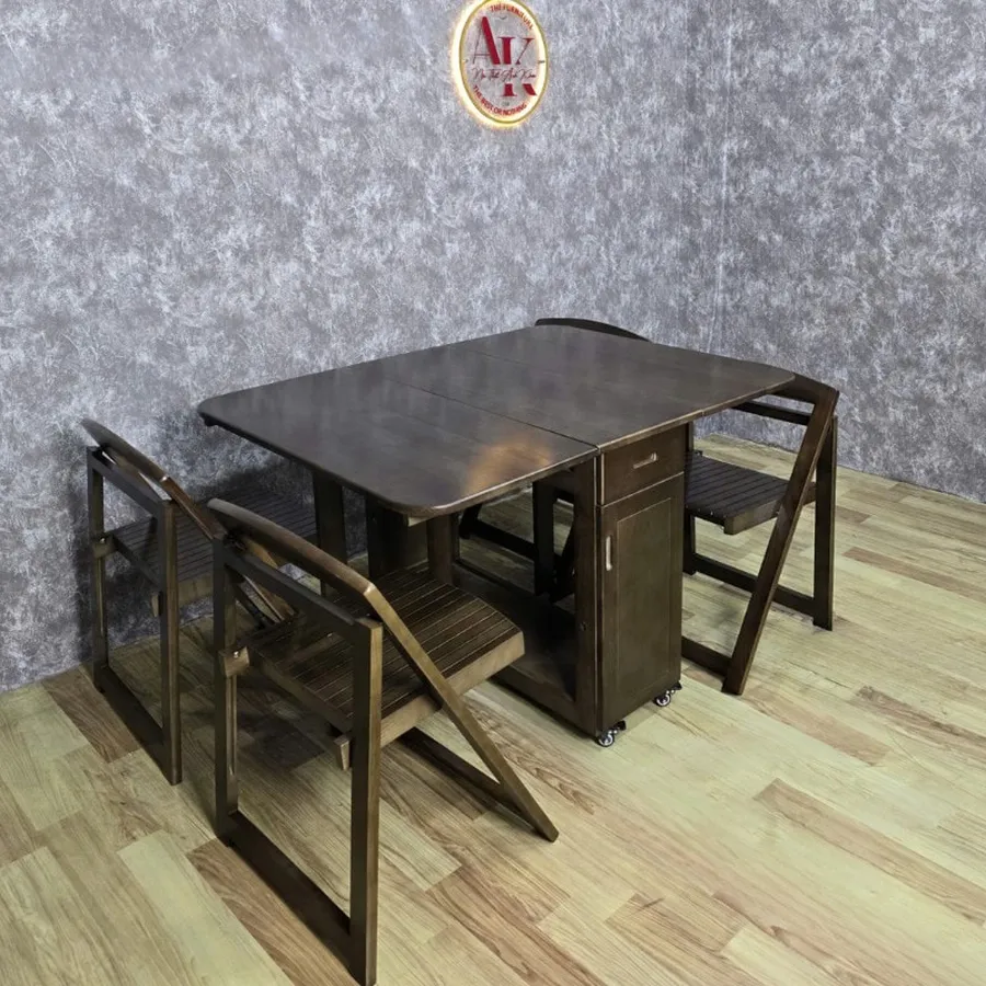 Bàn Ăn Gấp Gọn Gỗ Tự Nhiên Bền Đẹp
