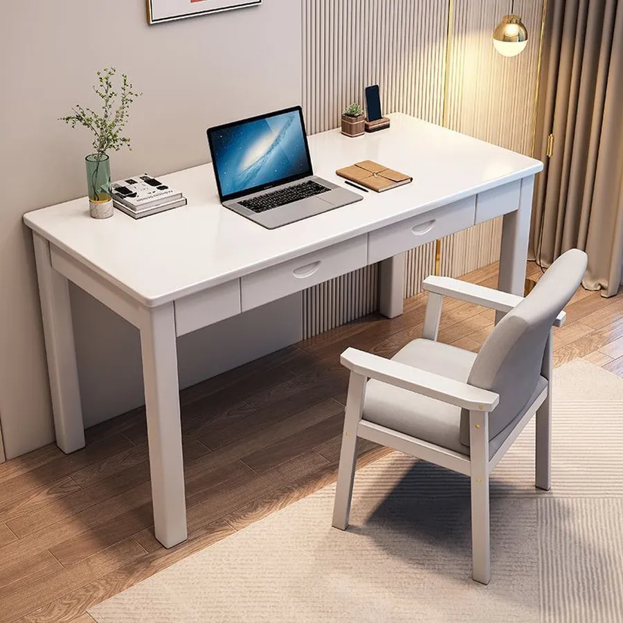 Bàn Làm Việc Gỗ Cao Su Cao Đơn Giản Giá Rẻ