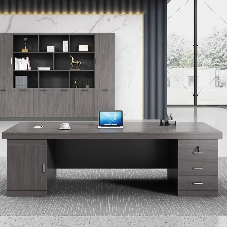 Bàn Làm Việc Trưởng Phòng Gỗ Công Nghiệp Hiện Đại Đẳng Cấp