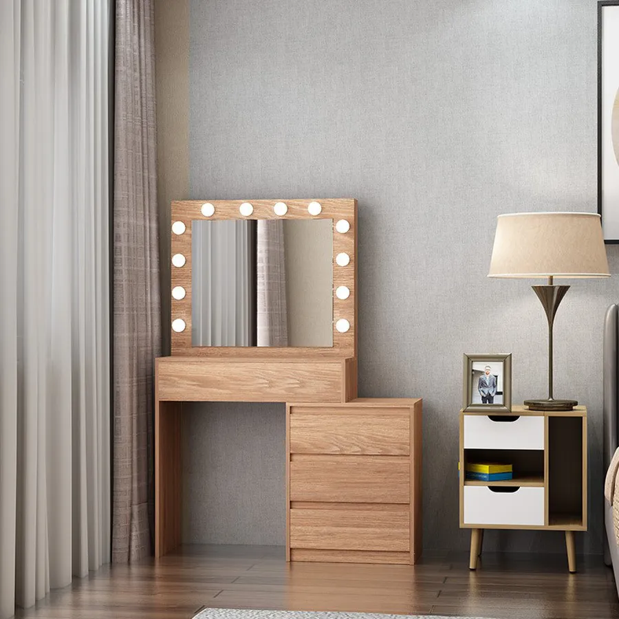 Bàn Trang Điểm Gỗ Công Nghiệp Hiện Đại Có Led