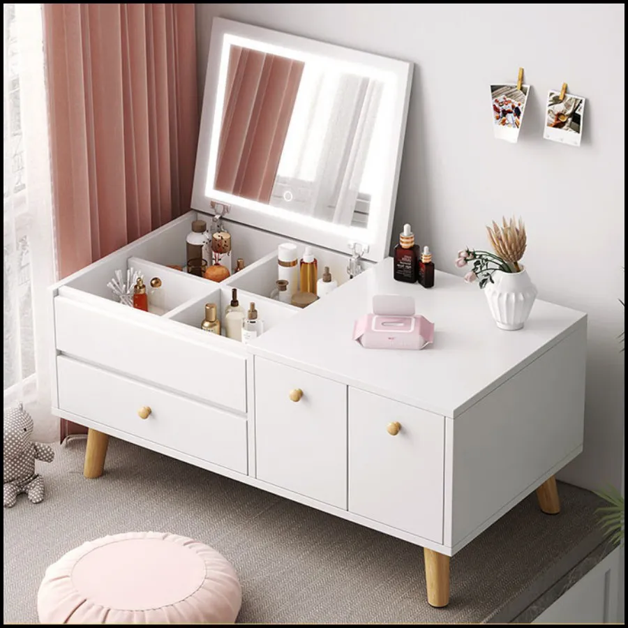 Bàn Trang Điểm Gương Lật Gỗ Công Nghiệp Đẹp Hiện Đại