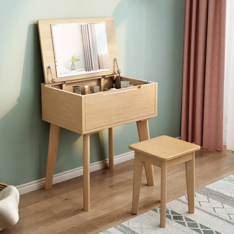 Bàn Trang Điểm Gương Lật Gỗ MDF Nhỏ Gọn Giá Rẻ