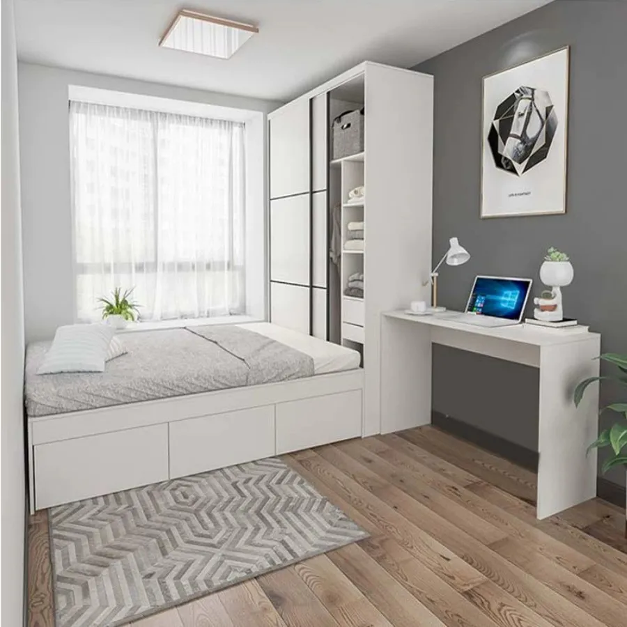 Combo Giường Liền Tủ Quần Áo Và Bàn Làm Việc Gỗ Công Nghiệp Giá Rẻ