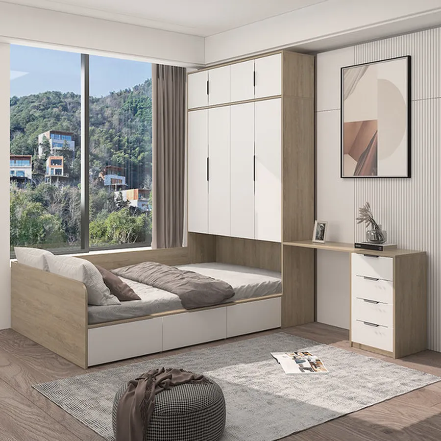 Combo Giường Tủ Gỗ Công Nghiệp Và Bàn Học Thông Minh Tiện Lợi
