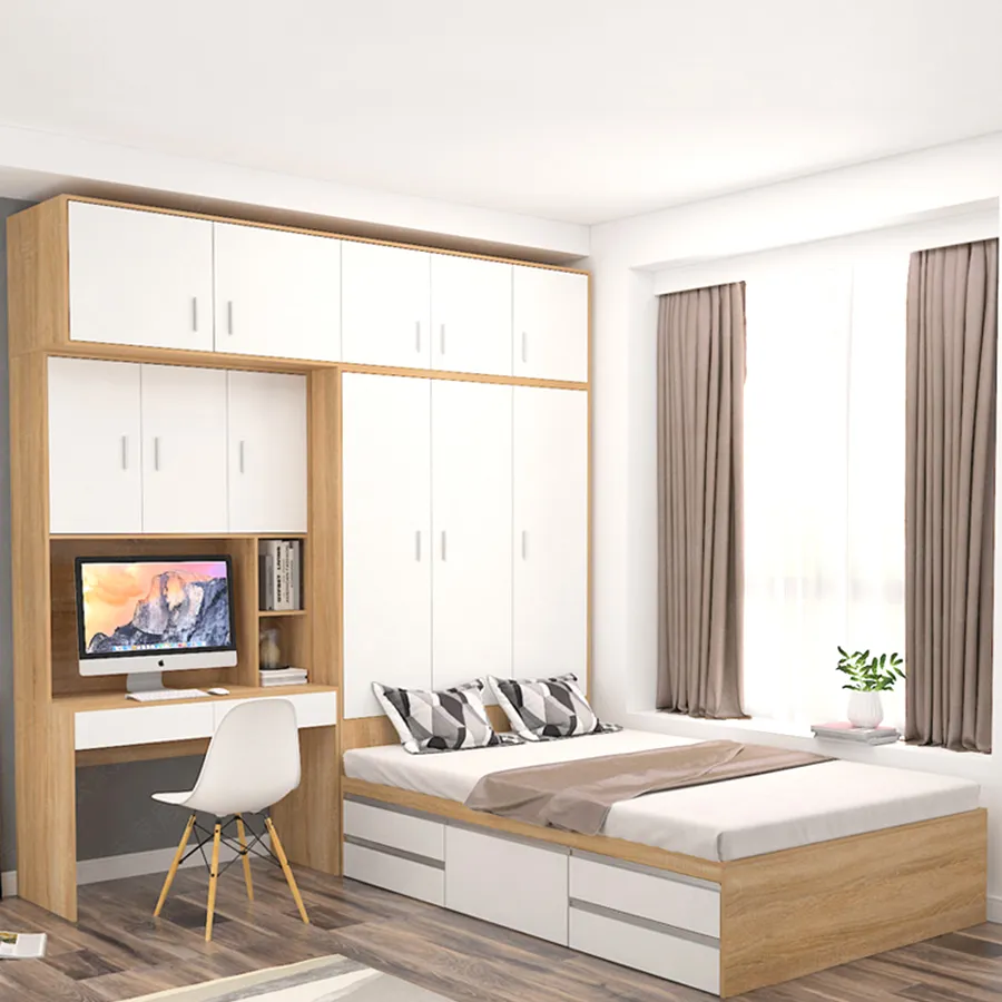 Combo Phòng Ngủ Gỗ Công Nghiệp Phối Màu Đẹp Hiện Đại