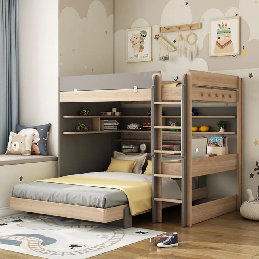 Giường Hai Tầng Gỗ Công Nghiệp Hiện Đại Giá Rẻ