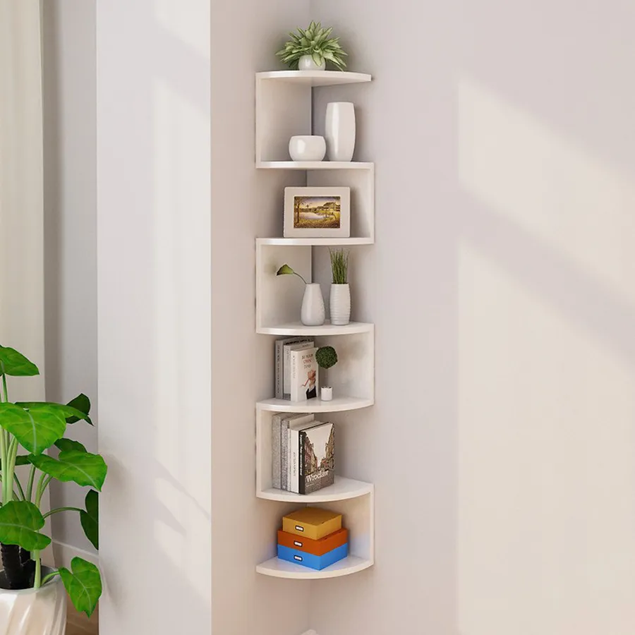 Kệ Sách Treo Góc Tường Gỗ Công Nghiệp Đẹp Giá Rẻ