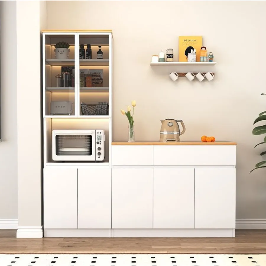 Kệ Tủ Đựng Chén Bát Và Lò Vi Sóng Đẹp Hiện Đại