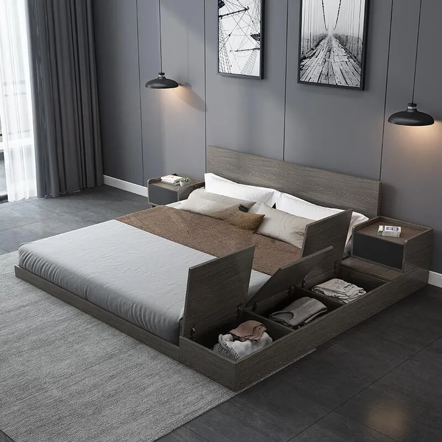 Mẫu Giường Ngủ Bệt Thông Minh Có Nắp Bật Giá Rẻ