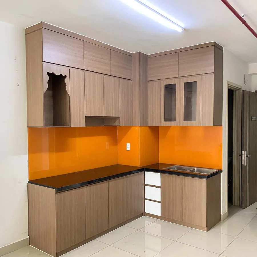 Tủ Bếp Đẹp Gỗ MDF Chống Ẩm Tối Giản Hiện Đại