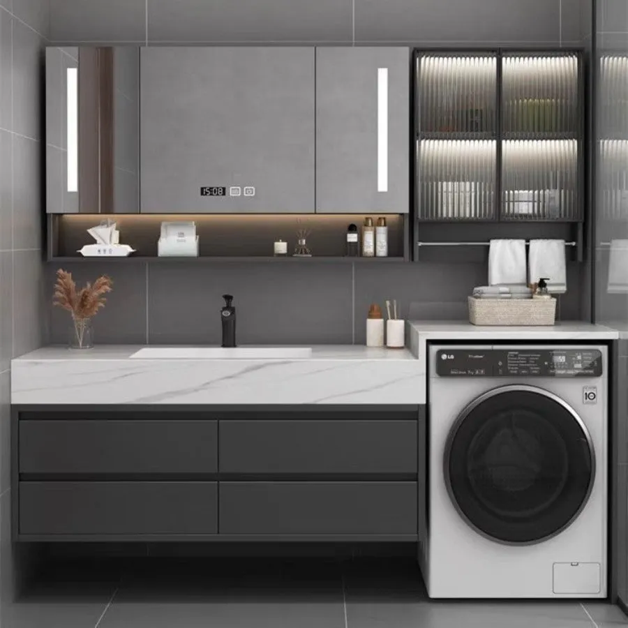 Tủ Chậu Để Máy Giặt Và Lavabo Hiện Đại Phong Cách