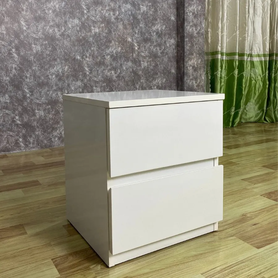 Tủ Đầu Giường Gỗ Công Nghiệp MDF Màu Trắng Hiện Đại Giá Tốt