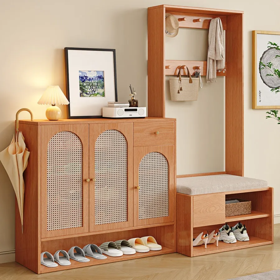 Tủ Để Giày Dép Kết Hợp Kệ Treo Đồ Đẹp Hiện Đại