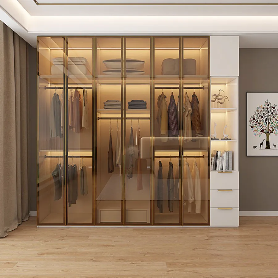 Tủ Quần Áo Cánh Kính Khung Gỗ MDF Cánh Kính Cường Lực