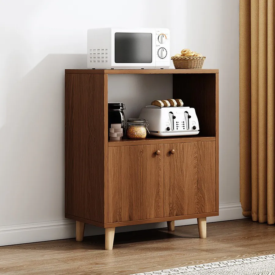 Tủ Đựng Chén Bát Gỗ MDF Màu Nâu Bền Chắc Chắn